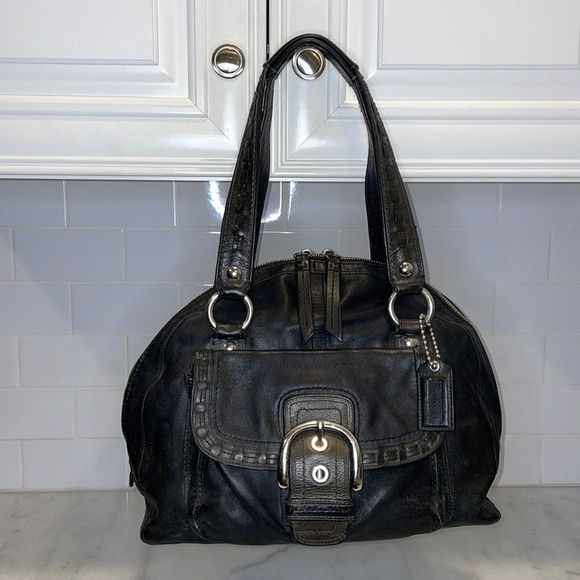 Coach Courtney Leather Dome Satchel Bag - Picture 1 of 16